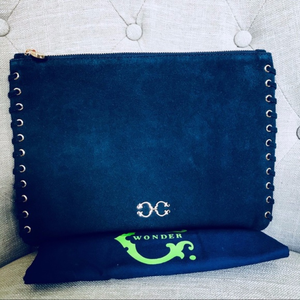 Wonder Blue Suede Clutch Bag